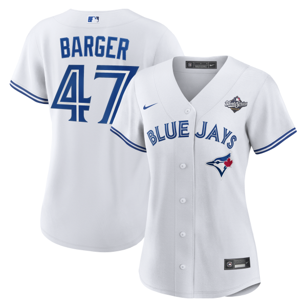 Women's Toronto Blue Jays #47 Addison Barger Nike White 2025 World Series Home Player Jersey