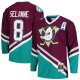 Men's Anaheim Ducks Teemu Selanne Mitchell & Ness Purple  1996/97 Alternate Captain Patch Blue Line Player Jersey