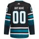 Men's San Jose Sharks adidas Black Alternate Primegreen Custom Jersey