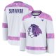Men's Chicago Blackhawks Fanatics White Hockey Fights Cancer Practice Jersey