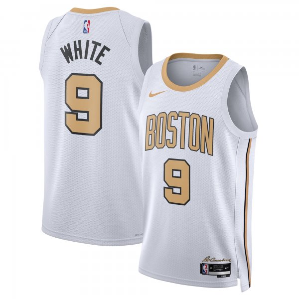 Men's Unisex Boston Celtics #9 Derrick White Nike White 2025/26 Swingman City Edition Jersey
