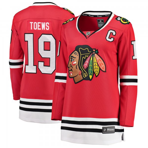 Women's Chicago Blackhawks #19 Jonathan Toews Red Home Breakaway Jersey