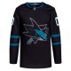 Men's San Jose Sharks  adidas Black Alternate  Primegreen Custom Jersey