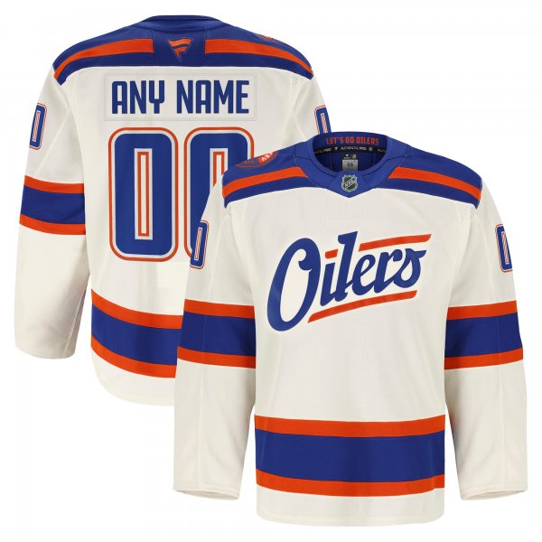 Men's Edmonton Oilers Light Beige Alternate Authentic Pro Custom Jersey