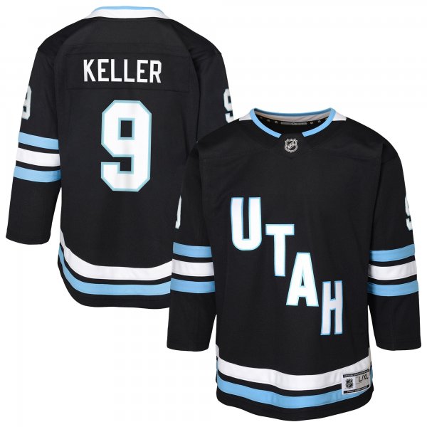 Youth Utah Mammoth #9 Clayton Keller Black Home Premier Player Jersey