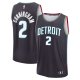 Men's Detroit Pistons #2 Cade Cunningham Fanatics Charcoal 2025/26 City Edition Fast Break Jersey